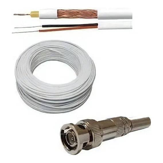 Cabo Coaxial Cftv Bipolar 30 Mts C./ 20 Conectores G3bn20 Foto 1