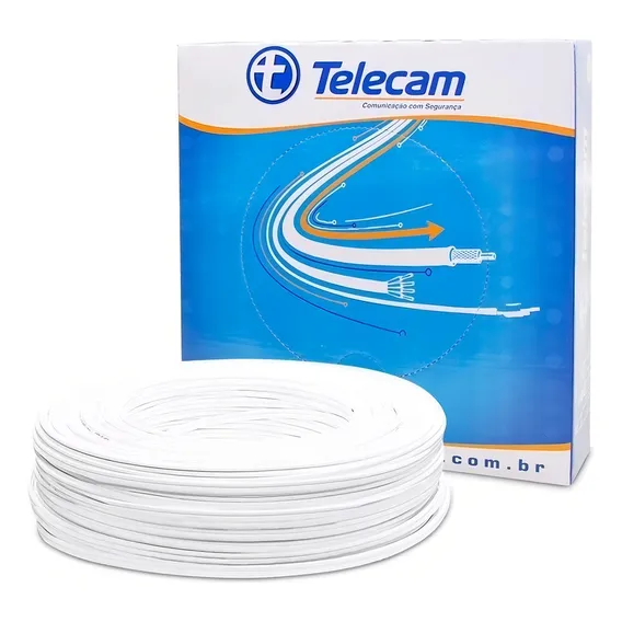 Cabo Coaxial Cftv Cobre + Bipolar Externo 100m Telecam Foto 1