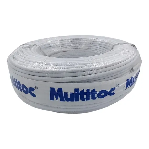 Cabo Coaxial Flexível Rg6 75 Omhs 80% Malha 100 Mts Multitoc Foto 1