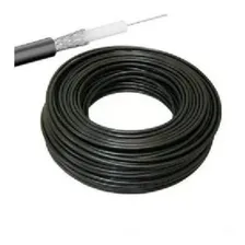 Cabo Coaxial Rg-6 Com Mensageiro Com 100 Metros Cor Preto Foto mini 1