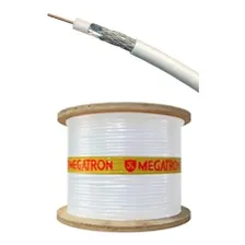 Cabo Coaxial Rg59 - 67% Malha -- Bobina 300 Metros -- Branco Foto mini 1
