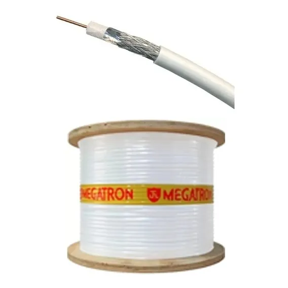 Cabo Coaxial Rg59 - 67% Malha -- Bobina 300 Metros -- Branco Foto 1