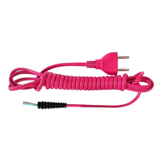 Cabo Com Luva P/prancha Chapinha Taiff Rosa 2x0,75mm² 10a Foto 1