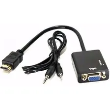 Cabo Conversor Adaptador Hdmi Para Vga Com Saída P2 Áudio Foto mini 1