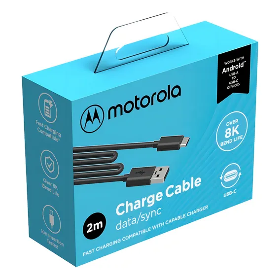 Cabo Dados Motorola Original Usb-c 2 Metros Tipo C Preto Foto 1