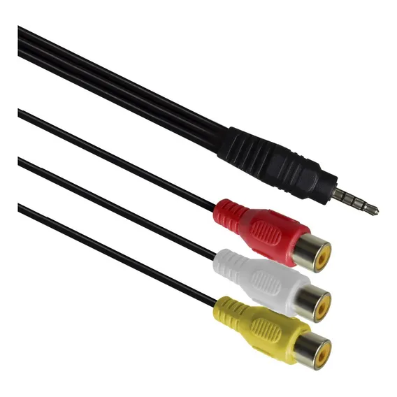 Cabo De Áudio P3 Macho X 3rca Fêmea Com 18 cm Ideal Para Tv Dvd Mbtech Mb71165 Foto 1
