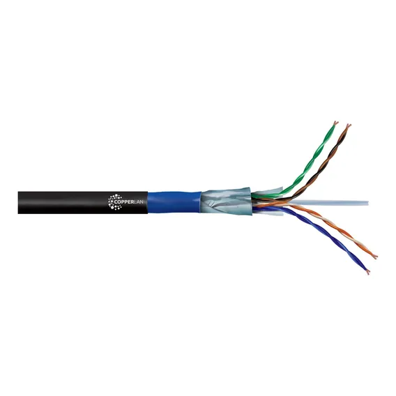 Cabo De Internet Ftp Cat6 65 Mts Blindado Dupla Capa - Preto Foto 1