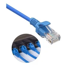 Cabo De Rede 30 Metros Montado Rj45 Ethernet Cat5e Lan Azul Foto mini 3
