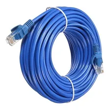 Cabo De Rede 30 Metros Montado Rj45 Ethernet Cat5e Lan Azul Foto mini 2