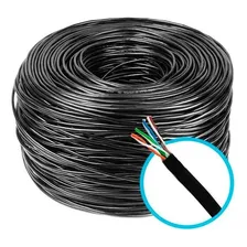 Cabo De Rede 4 Pares Cat5e Preto 50 Metros Cftv Net Rolo Foto mini 2