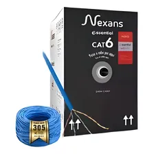 Cabo De Rede Cat6 Azul Rj45 Nexans Cx 305mts 100% Cobre Foto  mini 1