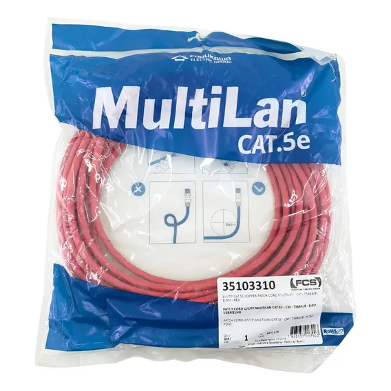 Cabo De Rede Furukawa 8 Metros Patch Cord 35103310 Foto 1