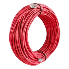 Cabo De Rede Vermelho Cat6 50 Metros Ethernet Lan Giga Foto mini 1