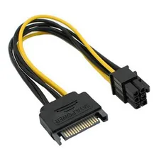 Cabo Energia Placa De Vídeo Sata 15 Pinos Para 6 Pinos Foto mini 1