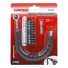Cabo Extensor Flexível Para Parafusadeira 12 Peças 24 Cm Foto mini 1