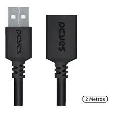 Cabo Extensor Usb 2.0 2 Metros Qualidade Original Pcyes Foto  mini 1
