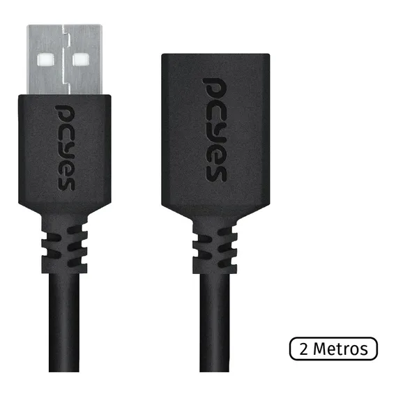 Cabo Extensor Usb 2.0 2 Metros Qualidade Original Pcyes Foto 1