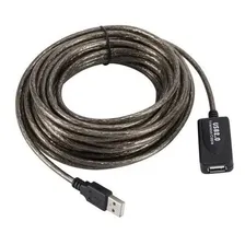 Cabo Extensor Usb 2.0 20 Metros Amplificado Repetidor Ativo Cor Preto Foto mini 1
