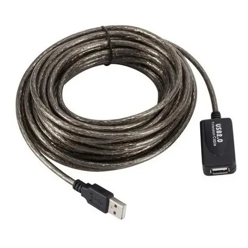 Cabo Extensor Usb 2.0 20 Metros Amplificado Repetidor Ativo Cor Preto Foto 1