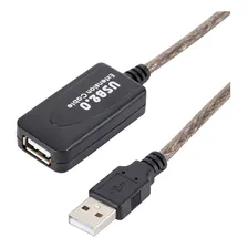 Cabo Extensor Usb 2.0 Amplificado Com Extensão 20 Mts Cor Preto Foto mini 1