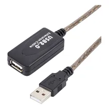 Cabo Extensor Usb 2.0 Ativo Amplificado 10 Metro Macho Fêmea Foto mini  3
