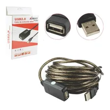Cabo Extensor Usb 2.0 Ativo Amplificado 10 Metro Macho Fêmea Foto  mini 1