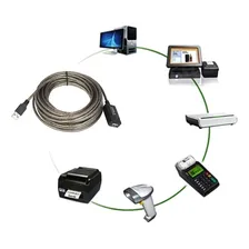Cabo Extensor Usb 2.0 Filtro Am/af 10 Metros Extensão Hub Foto mini 3