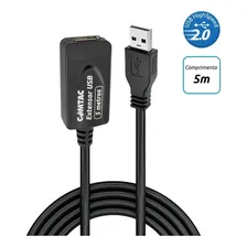 Cabo Extensor Usb 5 Metros Com Amplificador De Sinal Comtac Cor Preto Foto mini 4
