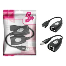 Cabo Extensor Usb Via Cabo Rede Lan Rj45 Até 50 Metros 5+ Cor Preto Foto mini 1