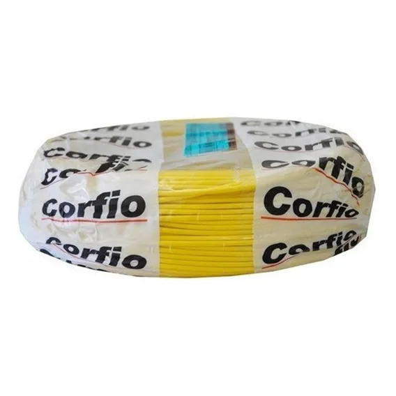 Cabo Fio Flexivel Corfio Fio 750v 2.5mm Rolo 100m Amarelo Foto 1