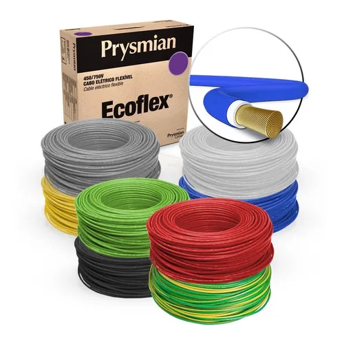 Cabo Flexível Ecoflex 4,00mm 70g 750v Cores 100m Prysmian Foto 1