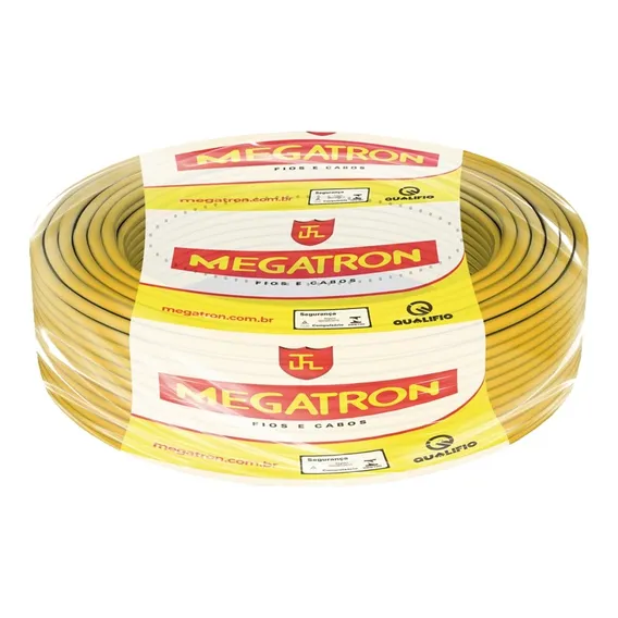 Cabo Flexível Megatron 1,0mmx100m Rolo 750v Amarelo Foto 1