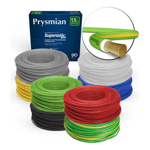 Cabo Flexível Prysmian Superastic 1,50mm 70g 750v Cores 100m Foto 1