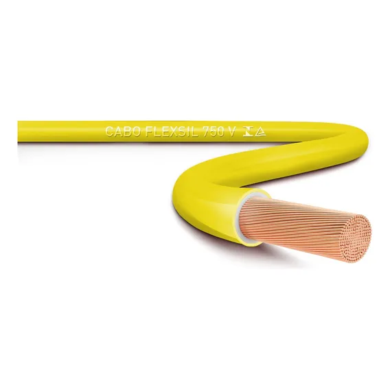 Cabo flexivel SIL Flexível 1x6mm² amarelo x 50m em rolo Foto 1