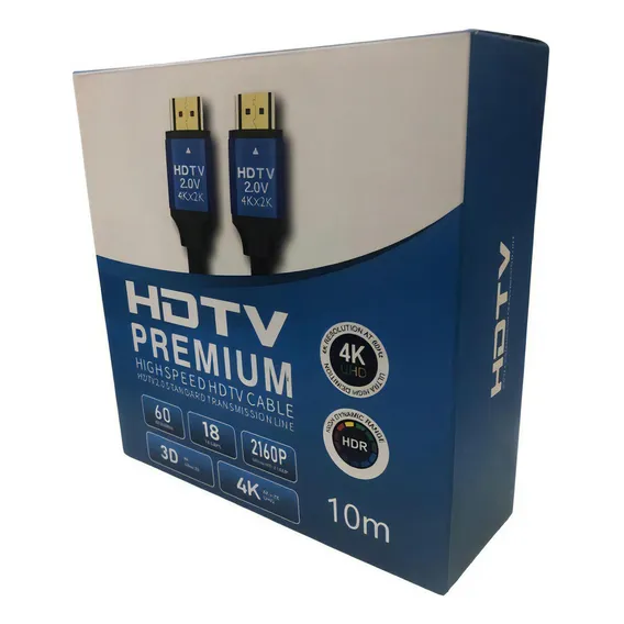 Cabo Hdmi 10m Blindado 2.0 Ethernet 10 Metros 4k 3d 2160p Foto 1