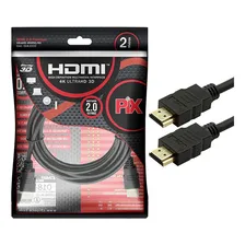 Cabo Hdmi 2.0 4k Hdr 3d 19 Pino 2m Pix Chip Sce 018-2222 Foto mini  2