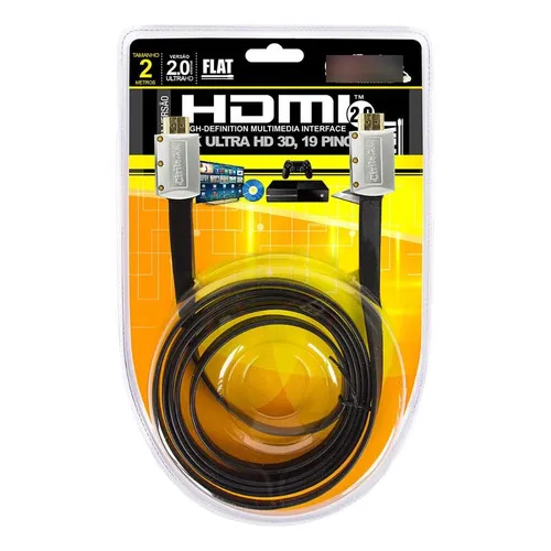 Cabo Hdmi 2.0 Flat Desmontável 19 Pinos 4k Ultra Hd 3d - 2m Foto 1