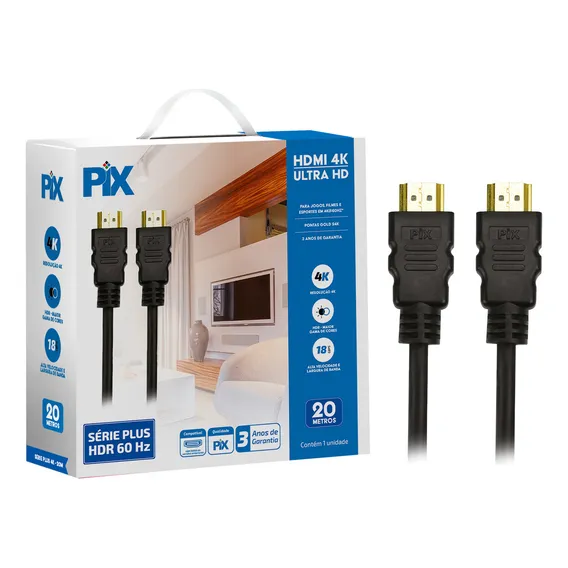 Cabo Hdmi 20 Mt 2.0 Ultrahd 4k Hdr 20 Metros - Pix Foto 1