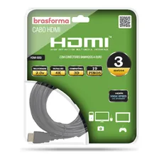 Cabo Hdmi 3m 2.0 19 Pinos Ethernet 3 Metros 4k Ultra Hd 3d Foto  mini 1