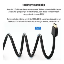 Cabo Hdmi 4k 3d Full Hd Blindado - 5 Metros Foto mini 4