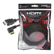 Cabo Hdmi 90 Graus 2 Metros 2.0 3d 4k 19 Pinos Pix 018-3322 Foto  mini 1