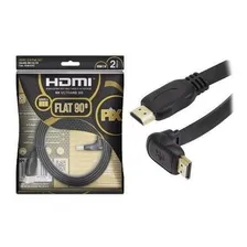 Cabo Hdmi Flat 2.0 Pix 19 Pinos 4k 2 Metros 90 ° 018-5092 Cor Preto Foto mini 2