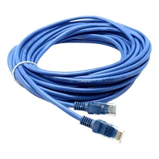 Cabo Internet Azul Cat5e 20 Metros Crimpado Rj45 Foto mini  3