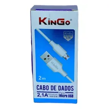 Cabo Kingo V8 Branco Com Entrada Usb Saída V8 Foto mini 2