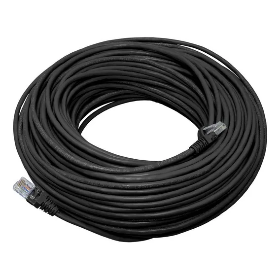 Cabo Lan Utp Furukawa Preto Rj45 Crimpado Cat5e 50 Metros Foto 1