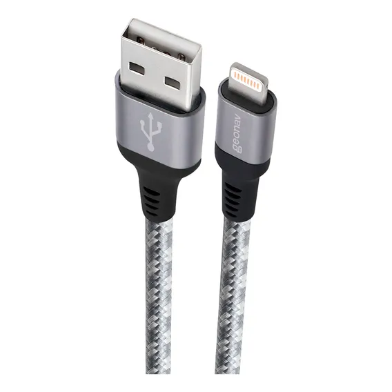 Cabo Lightning Mfi Nylon Reforçado 1,5mt Titanium Ligh10t Geonav Foto 1
