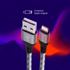 Cabo Lightning Mfi Nylon Reforçado 1,5mt Titanium Ligh10t Geonav Foto mini 2