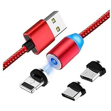 Cabo Magnético 3 Em 1 Micro Usb V8 Type C Android Ou iPhone Foto mini  2