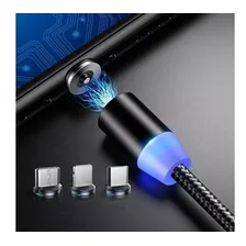 Cabo Magnético 3 Em 1 Micro Usb V8 Type C Android Ou iPhone Foto mini  3