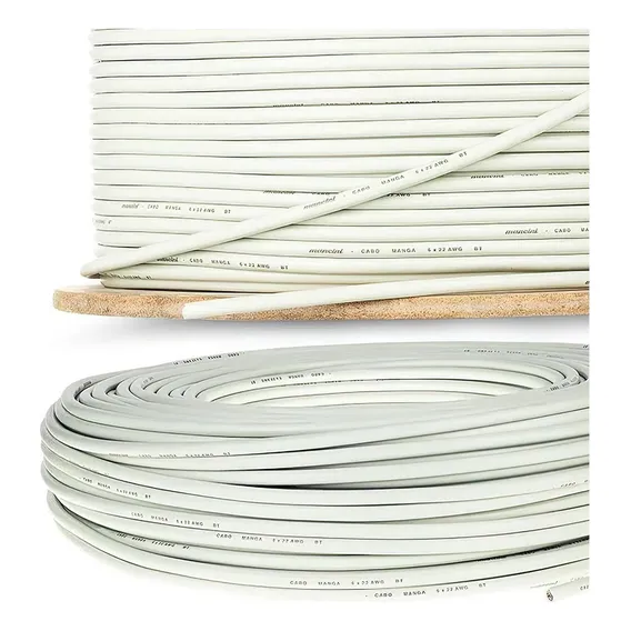 Cabo Manga 2x26 Awg - Sem Blindagem Bege - 3 M Foto 1